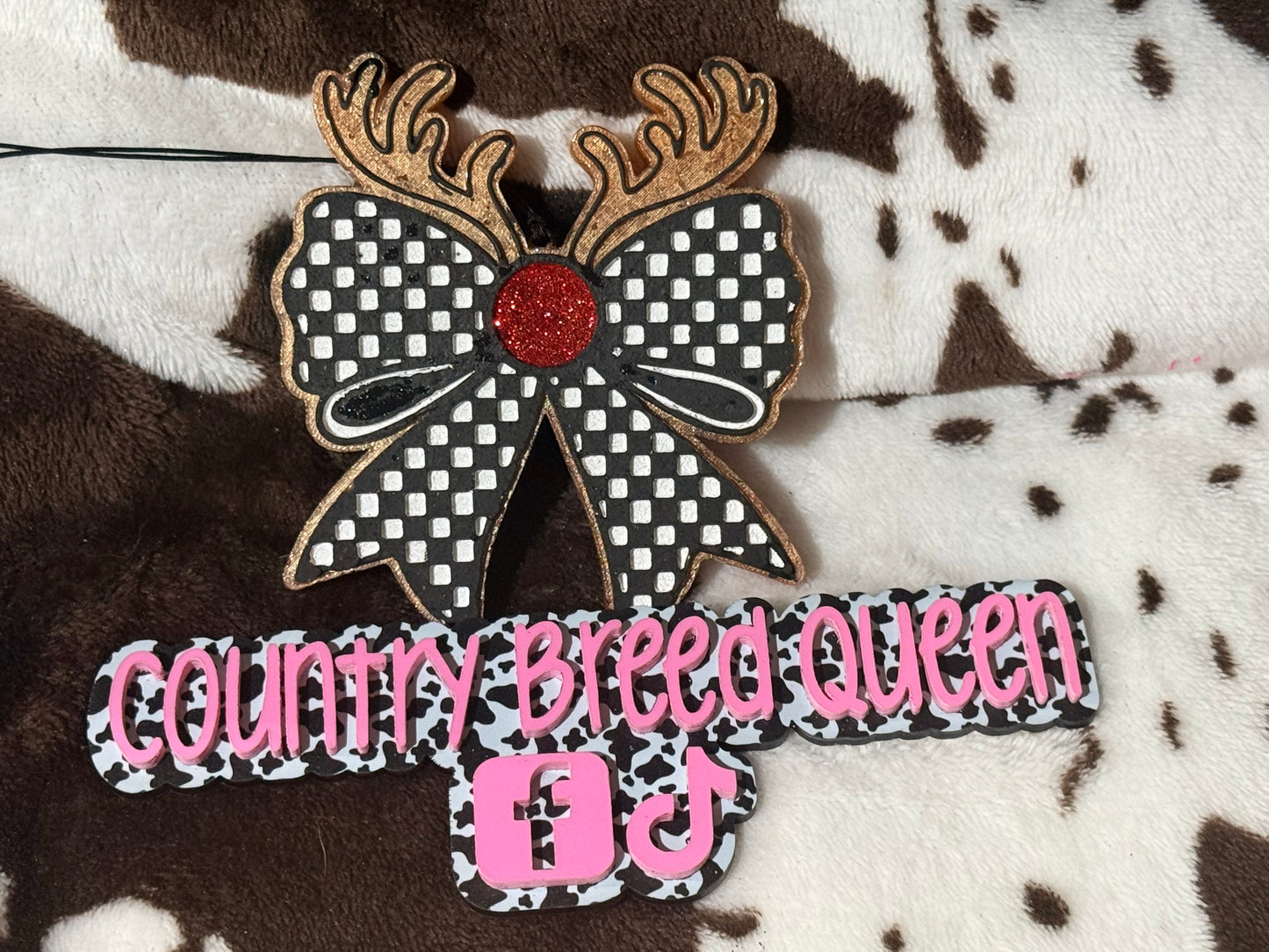 Checkered Reindeer Bow