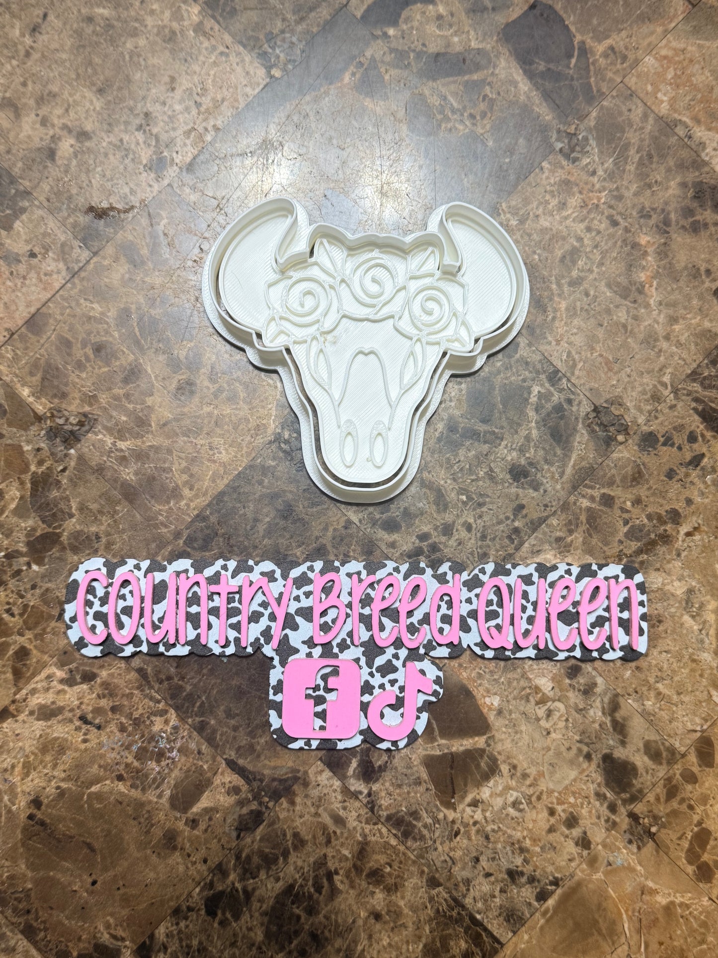 Bull with roses