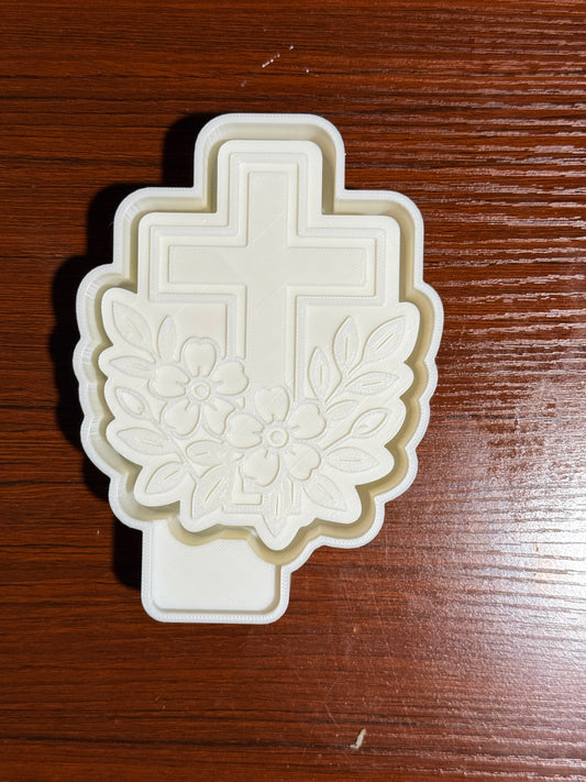 Cross with flower