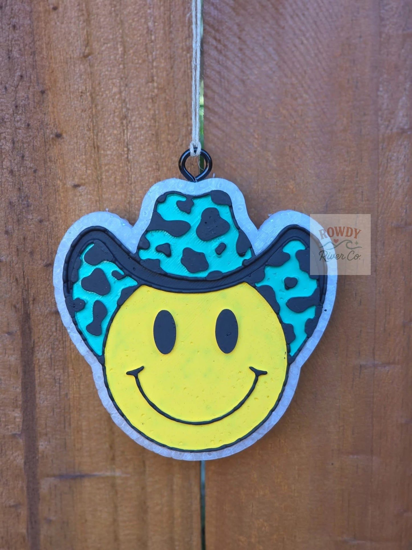 Cow print hat smilie
